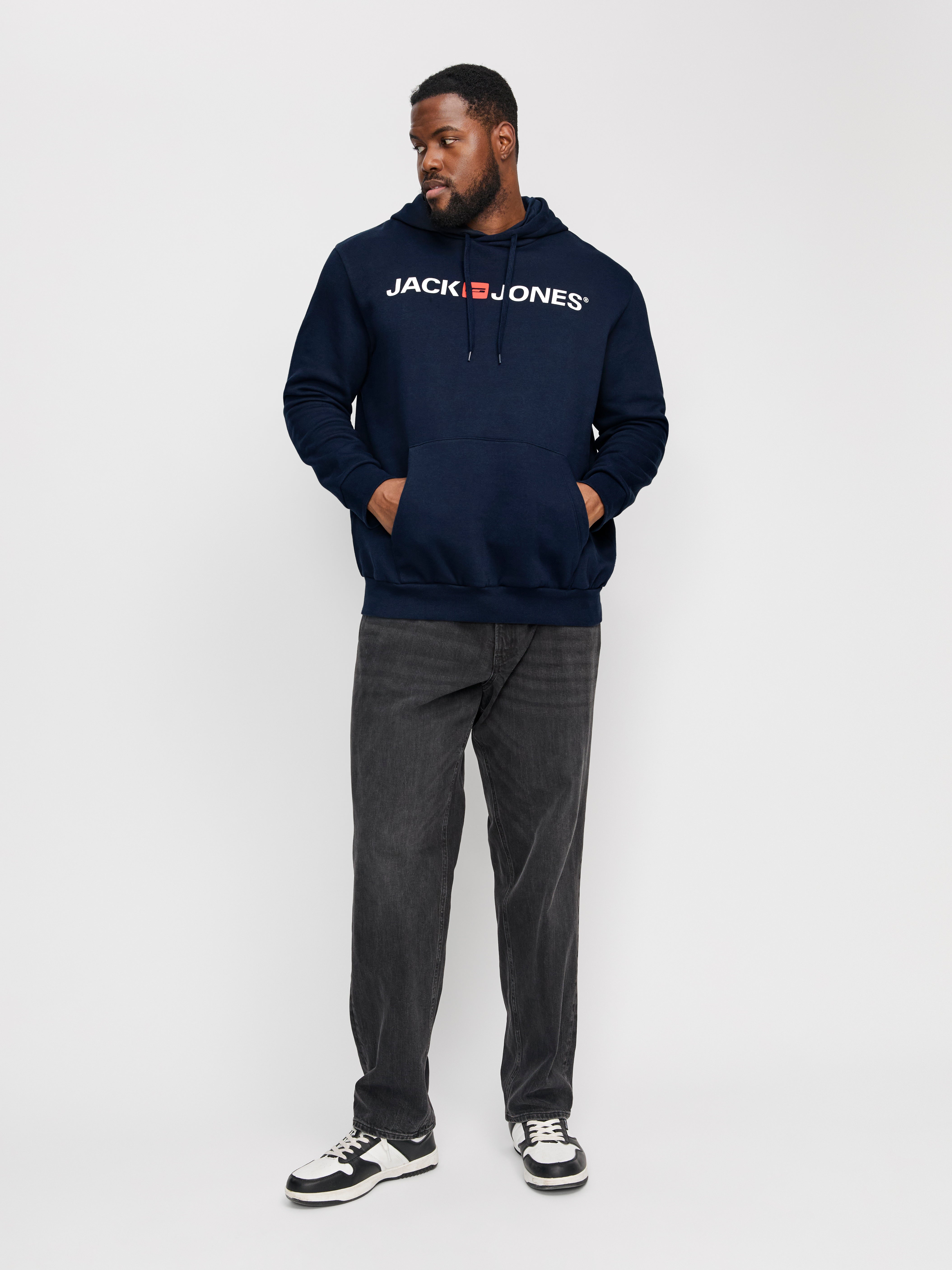 Thumbnail - Plus Size Logo Kapuzenpullover