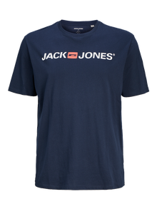 Jack & Jones Plius Logotipas Marškinėliai -Navy Blazer - 12184987