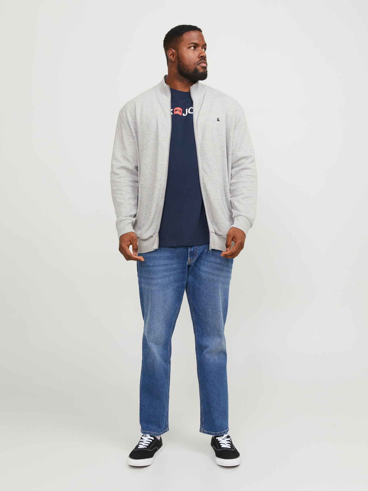 Jack & Jones Plus Size Logo T-shirt -Navy Blazer - 12184987