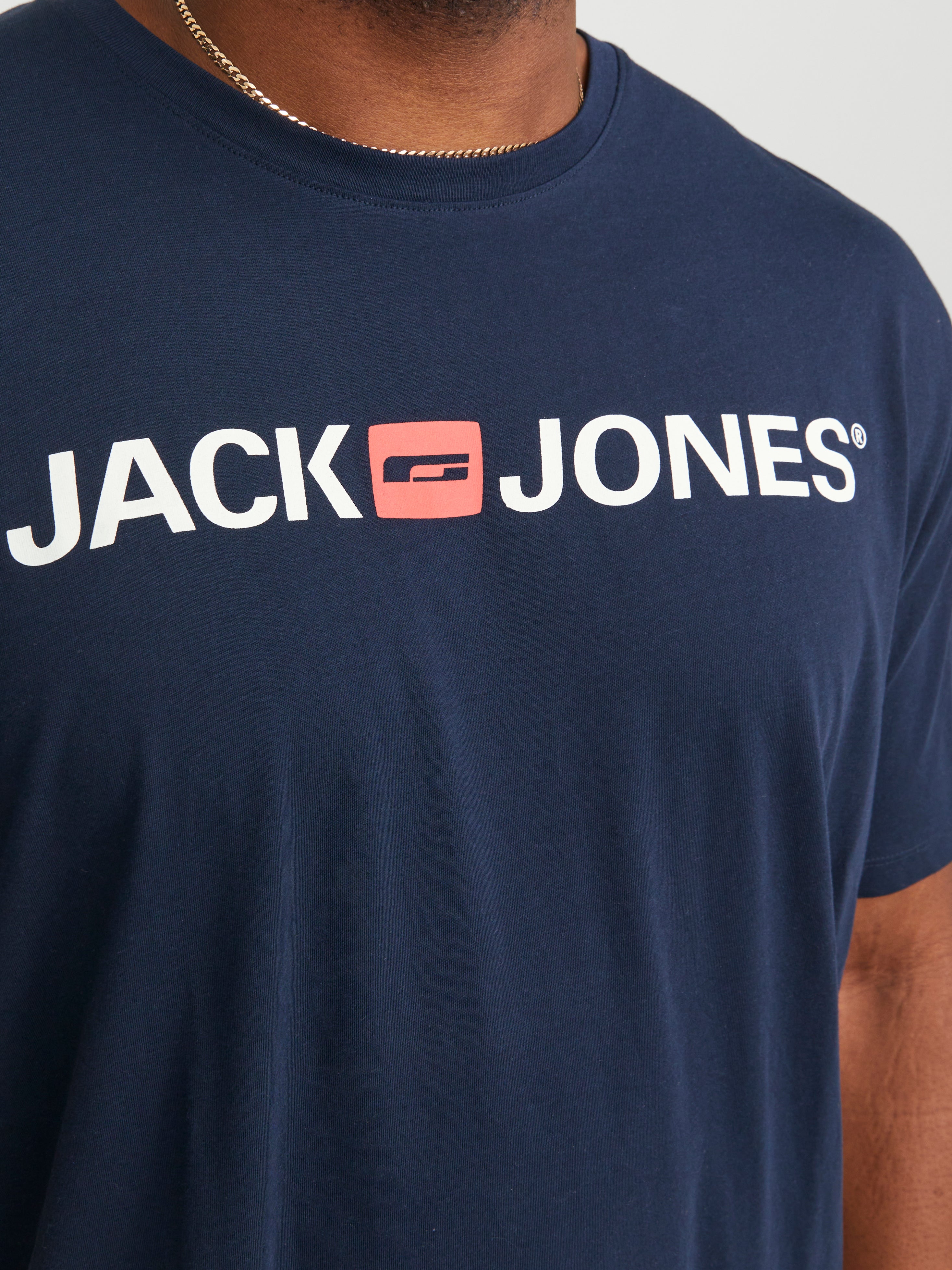 Jack & Jones Plus Size Logo T-shirt -Navy Blazer - 12184987
