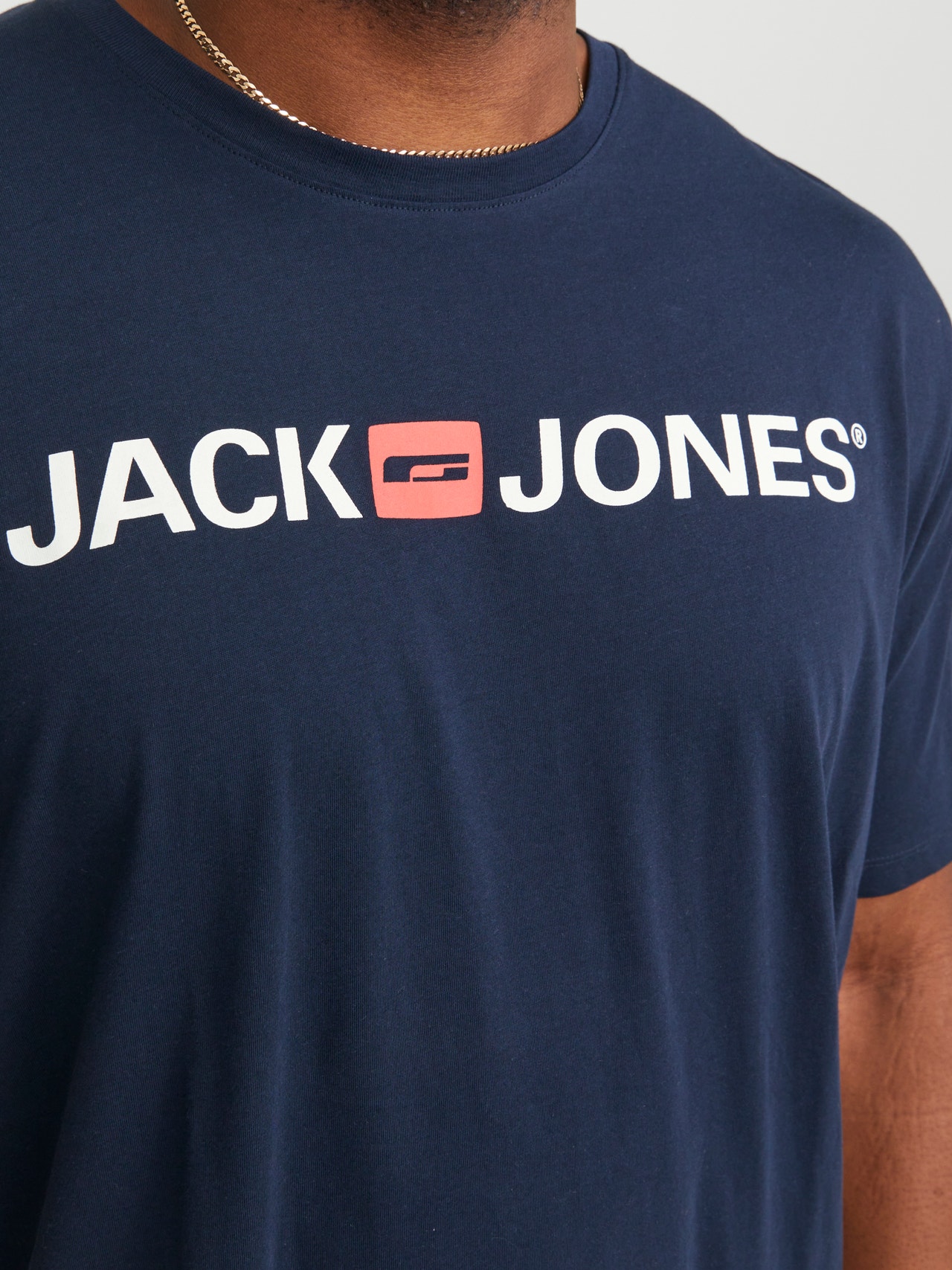 Jack & Jones Plus Size Logo T-shirt -Navy Blazer - 12184987