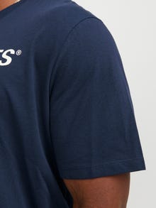 Jack & Jones Plius Logotipas Marškinėliai -Navy Blazer - 12184987