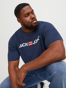 Jack & Jones Plius Logotipas Marškinėliai -Navy Blazer - 12184987
