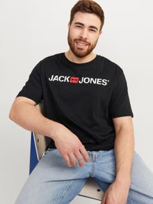 Jack & Jones Plus Size Logotipas Marškinėliai -Black - 12184987