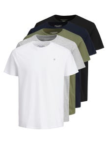 Jack & Jones 5-pakning Logo O-hals T-skjorte -Multi - 12185714