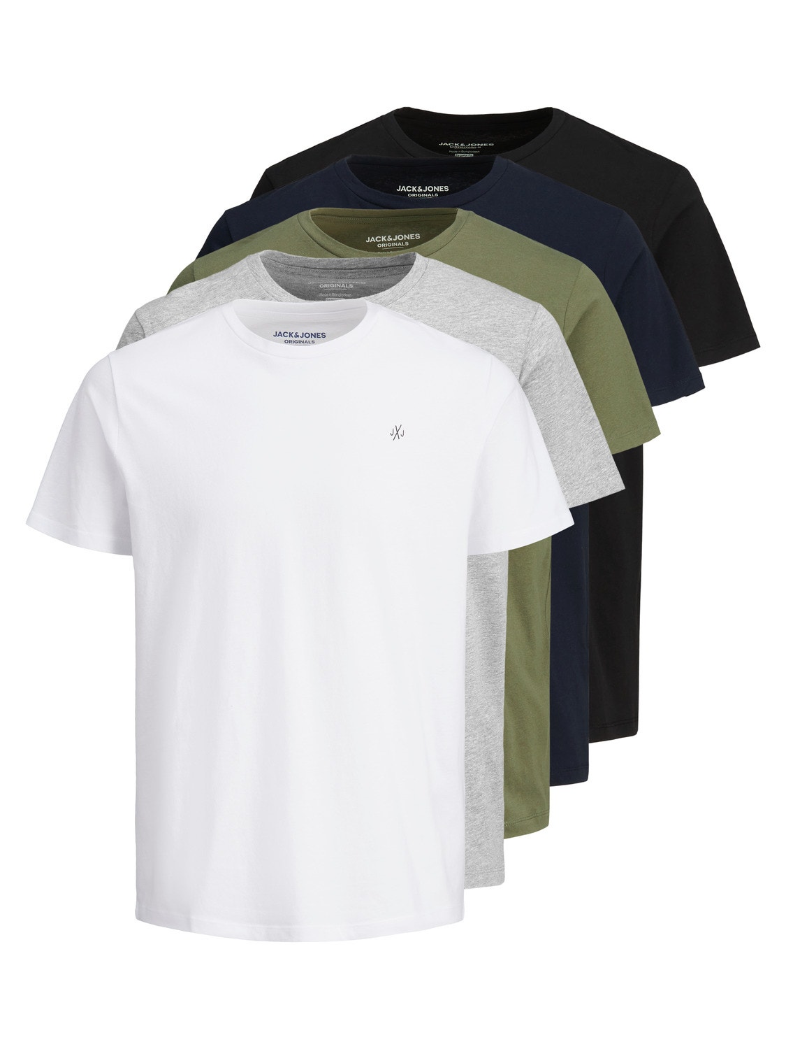 Jack & Jones Confezione da 5 T-shirt Con logo Girocollo -Multi - 12185714