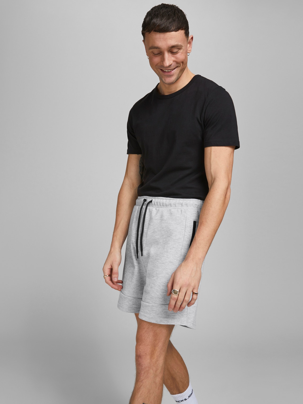 Jack & Jones Regular Fit Collegeshortsit -Light Grey Melange - 12186750