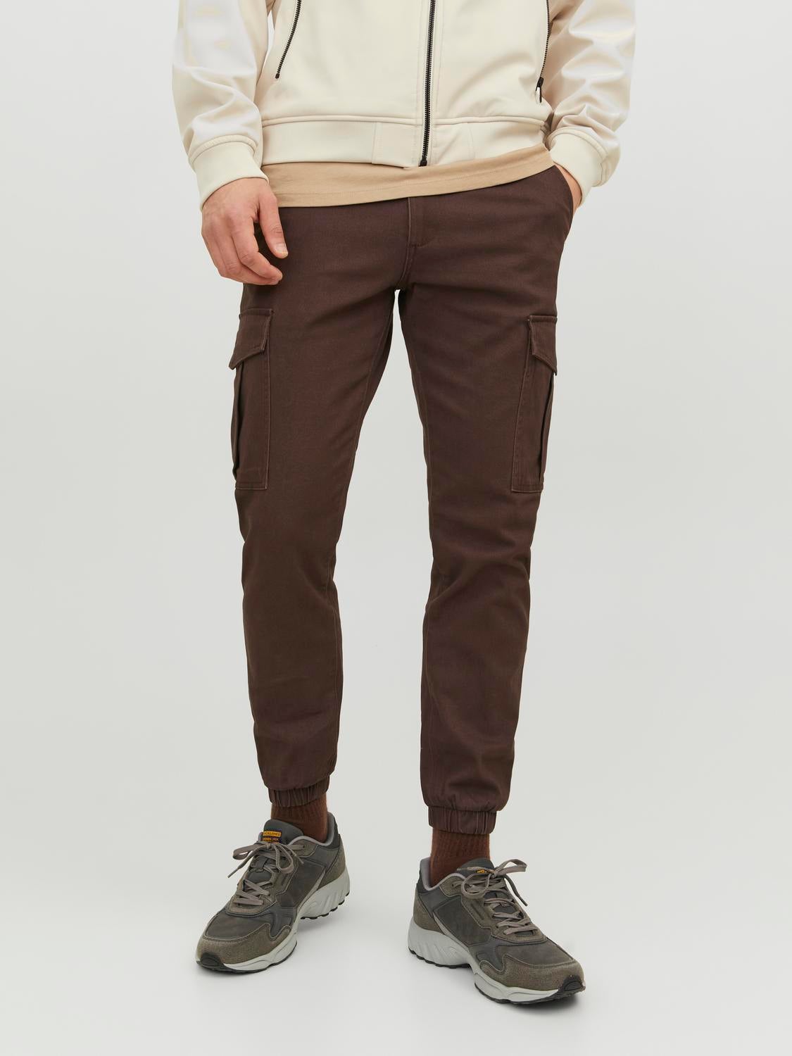 Cotton cargo trousers dark grey Jack & Jones Junior | La Redoute