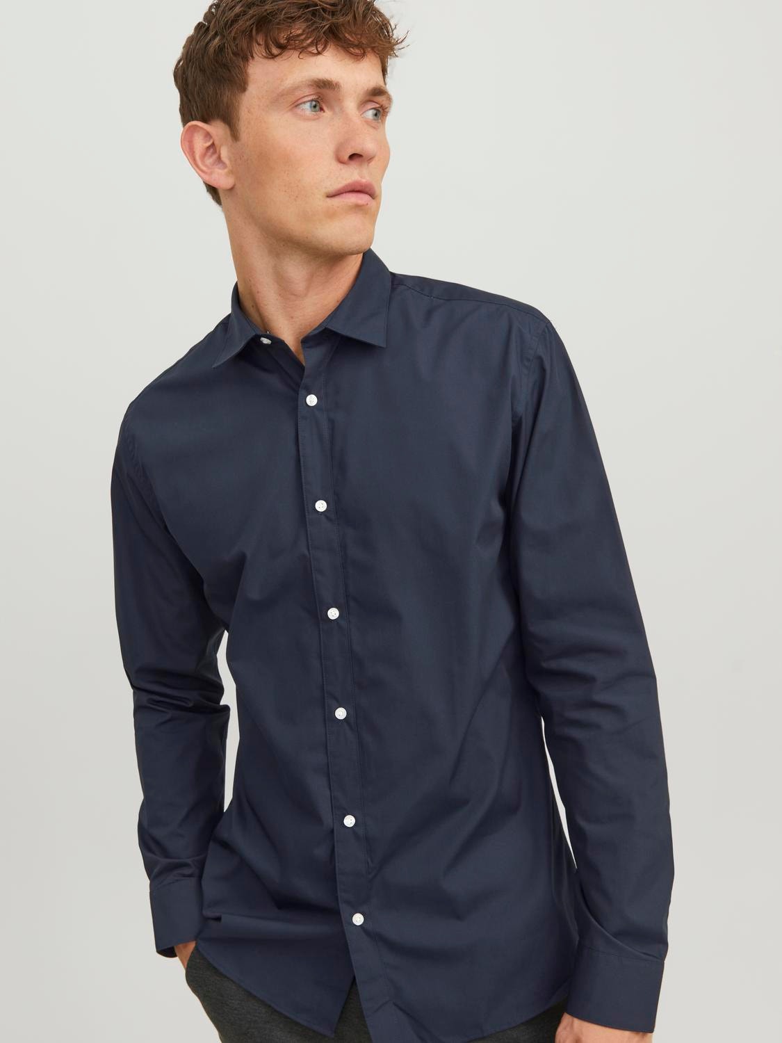 Jack & Jones Slim Fit Formell skjorte -Navy Blazer - 12187222