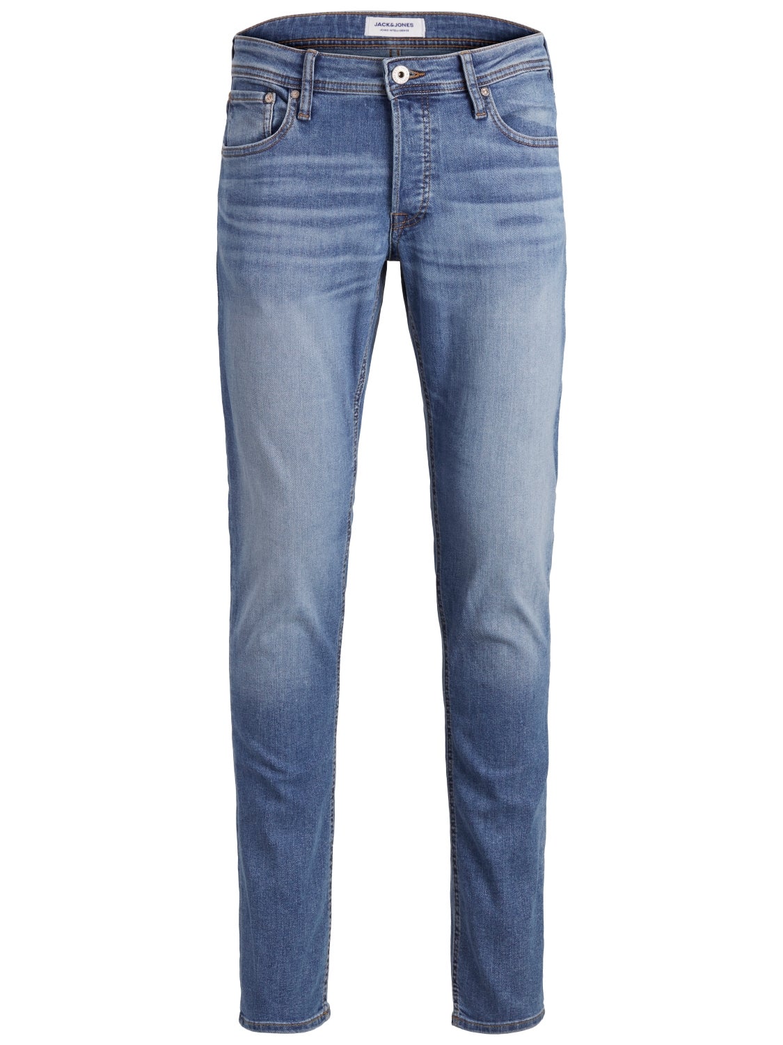 JACK & JONES Herren Slim Fit Jeans JJIGLENN - Blaue Stretch-Jeans Mit Five-Pocket Design