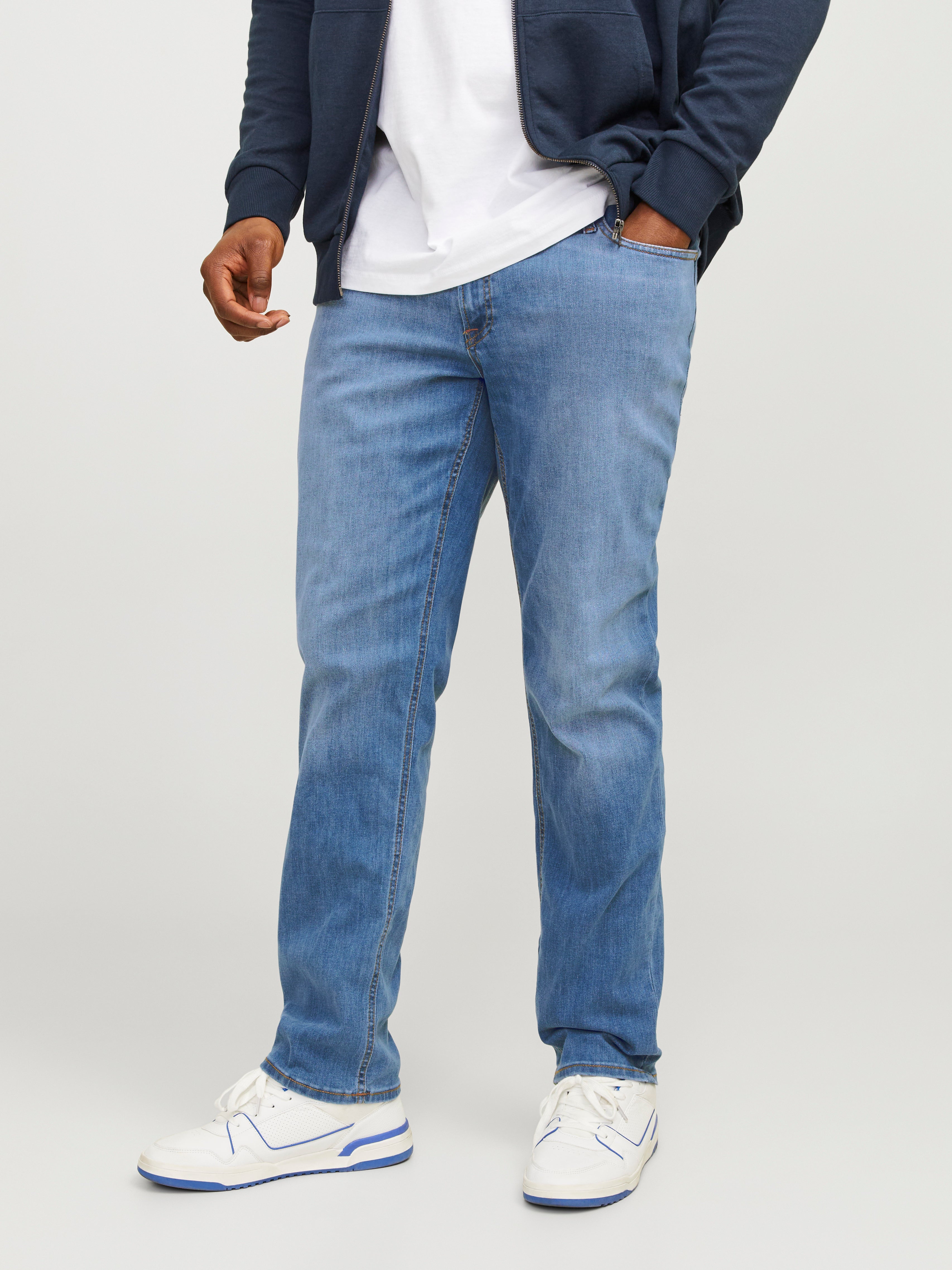 JACK & JONES Herren Slim Fit Jeans Plus Size – Bequem, Langlebig, Verstellbare Passform | Jeans Für Größere Größen