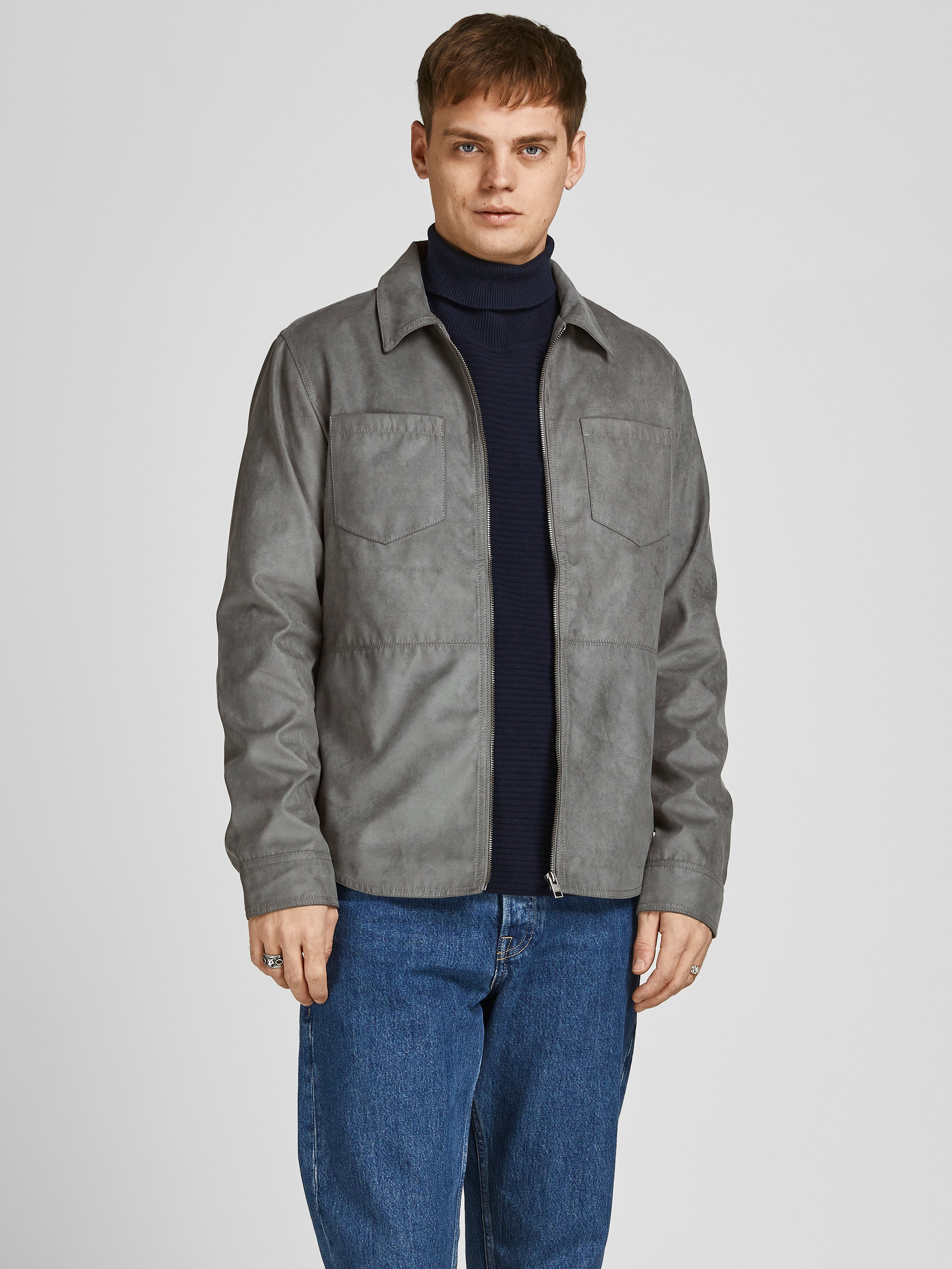 Faux suede shirt Jacket with 30 