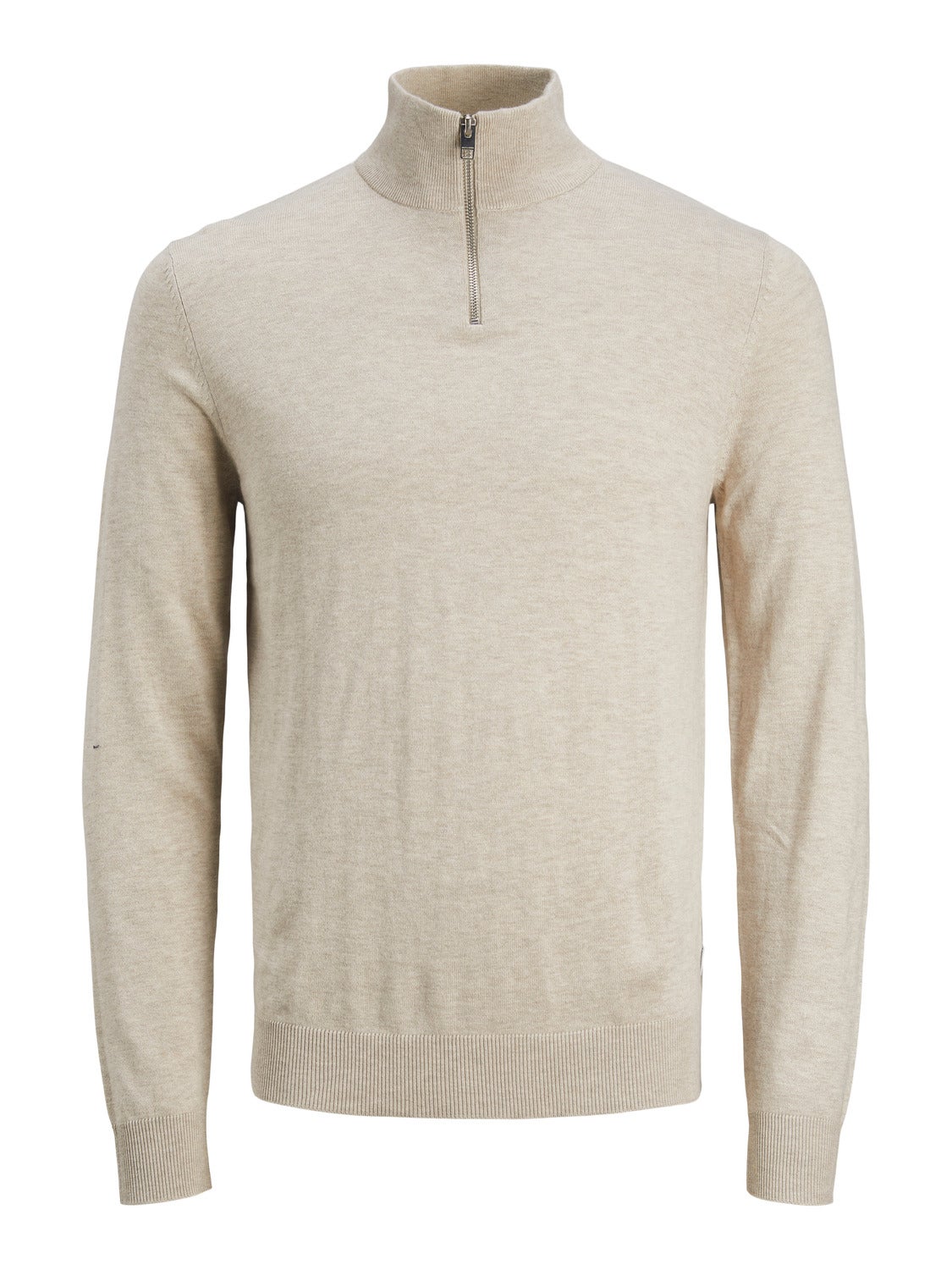 JACK & JONES Herren Pullover Mit Viertel-Reißverschluss - Bequemer Strickpullover