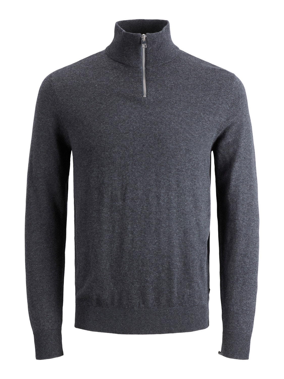 Jack & Jones Plain Half Zip Jumper -Dark Grey Melange - 12189339