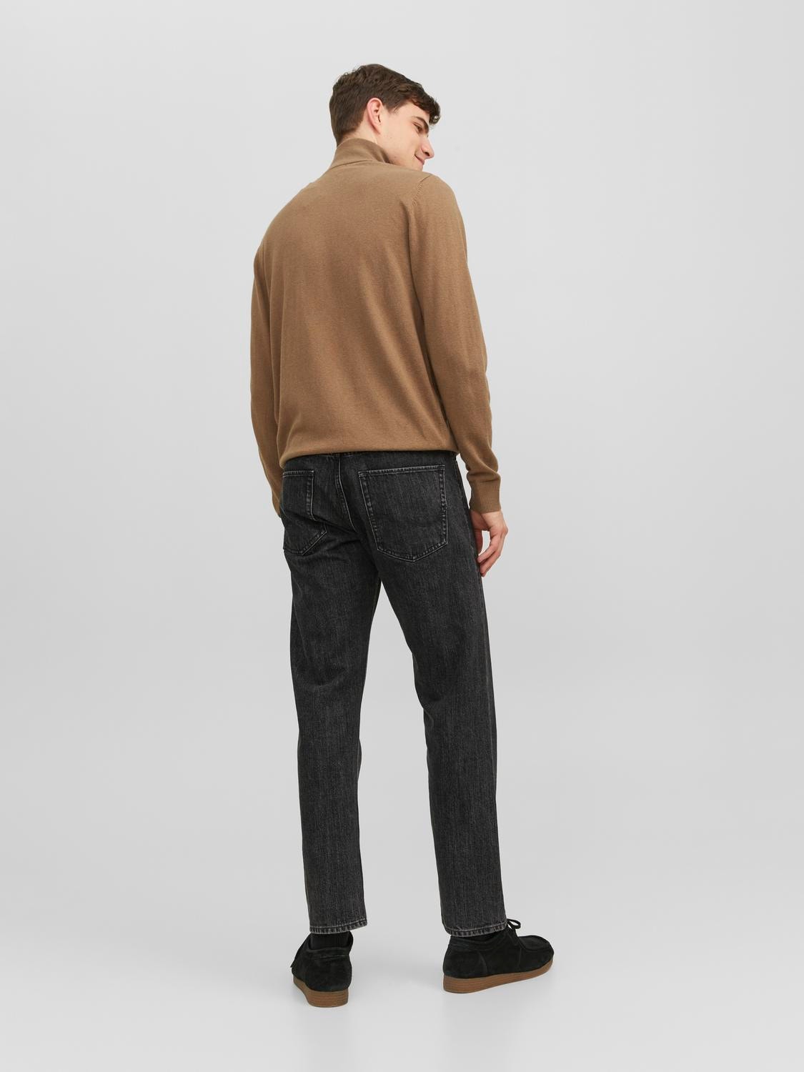 Jack & Jones Effen Gebreide trui met kwartrits -Otter - 12189339