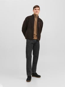 Jack & Jones Effen Gebreide trui met kwartrits -Otter - 12189339