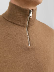 Jack & Jones Effen Gebreide trui met kwartrits -Otter - 12189339