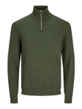 Genfien Heren trui met kwartrits gebreide coltrui lange mouwen wintertrui warme lichtgewicht pullover truien voor mannen mannen kersttrui slim fit casual, Beige, M Genfien Heren trui met kwartrits gebreide coltrui lange mouwen wintertrui warme lichtgewicht pullover truien voor mannen mannen kersttrui slim fit casual, Beige, M
