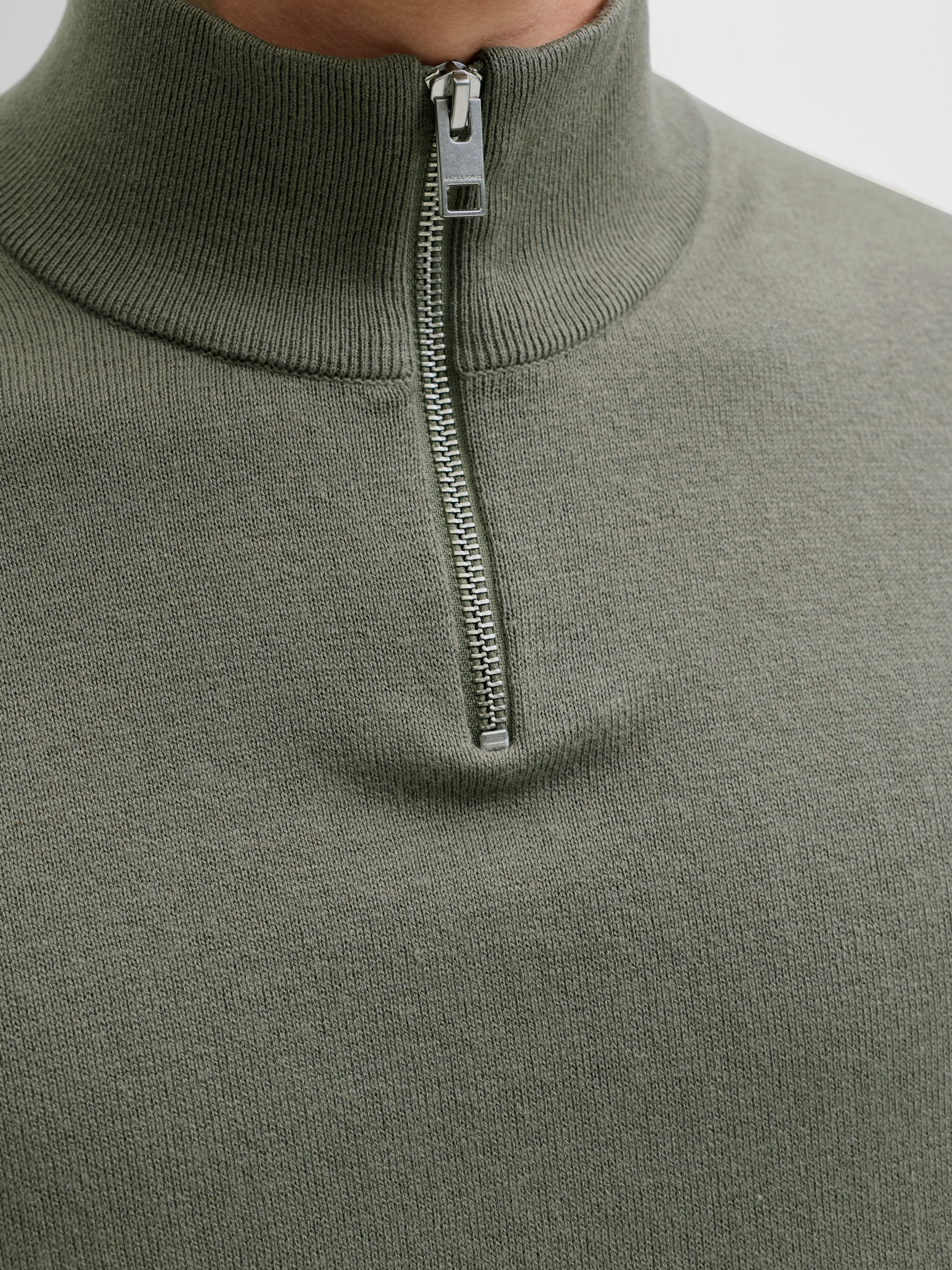 Plain Quarter zip Knit | Medium Green | Jack & Jones®