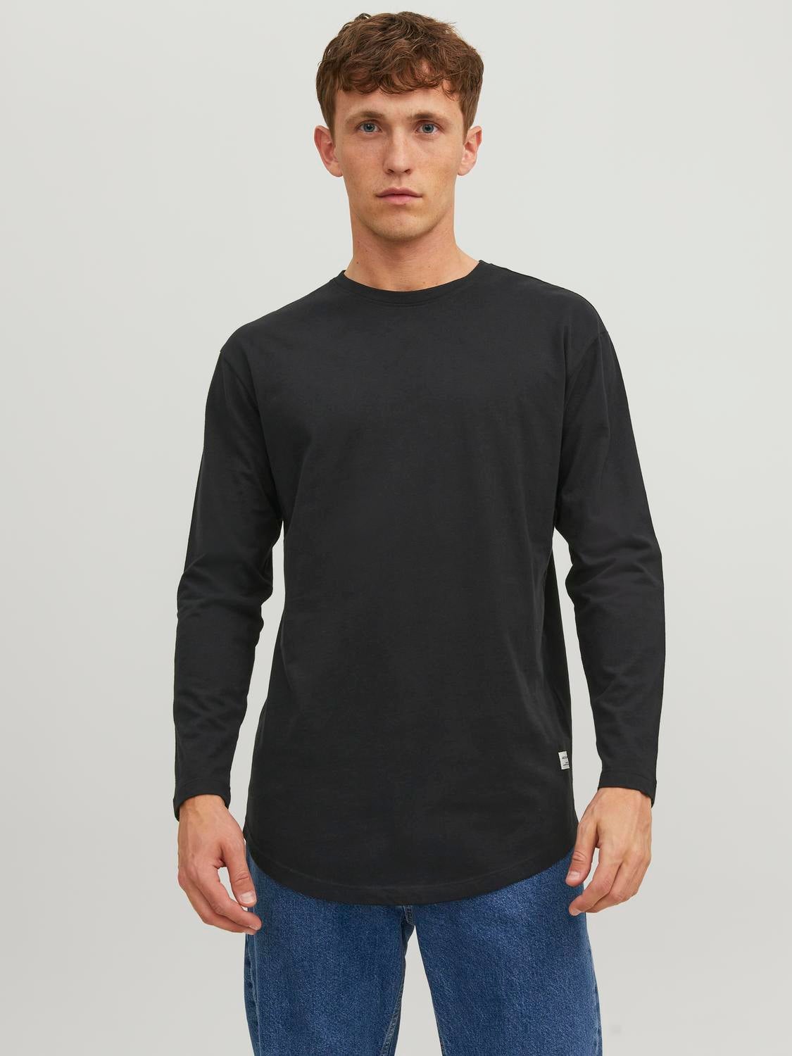 Einfarbig Rundhals T-shirt | Schwarz | Jack & Jones® 