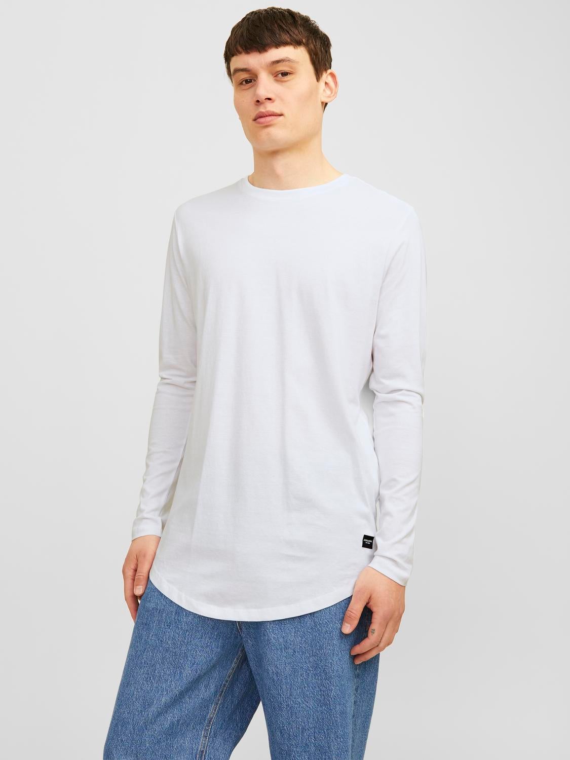LAMINAR White Cotton Long Sleeve T-Shirt main image 1