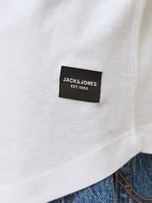 Jack & Jones Vienspalvis Apskritas kaklas Marškinėliai -White - 12190128