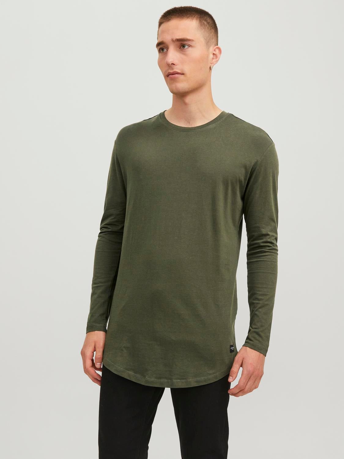 Einfarbig Rundhals T-shirt | Dunkelgrün | Jack & Jones®