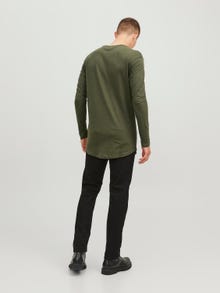 Jack & Jones Enfärgat Rundringning T-shirt -Forest Night - 12190128