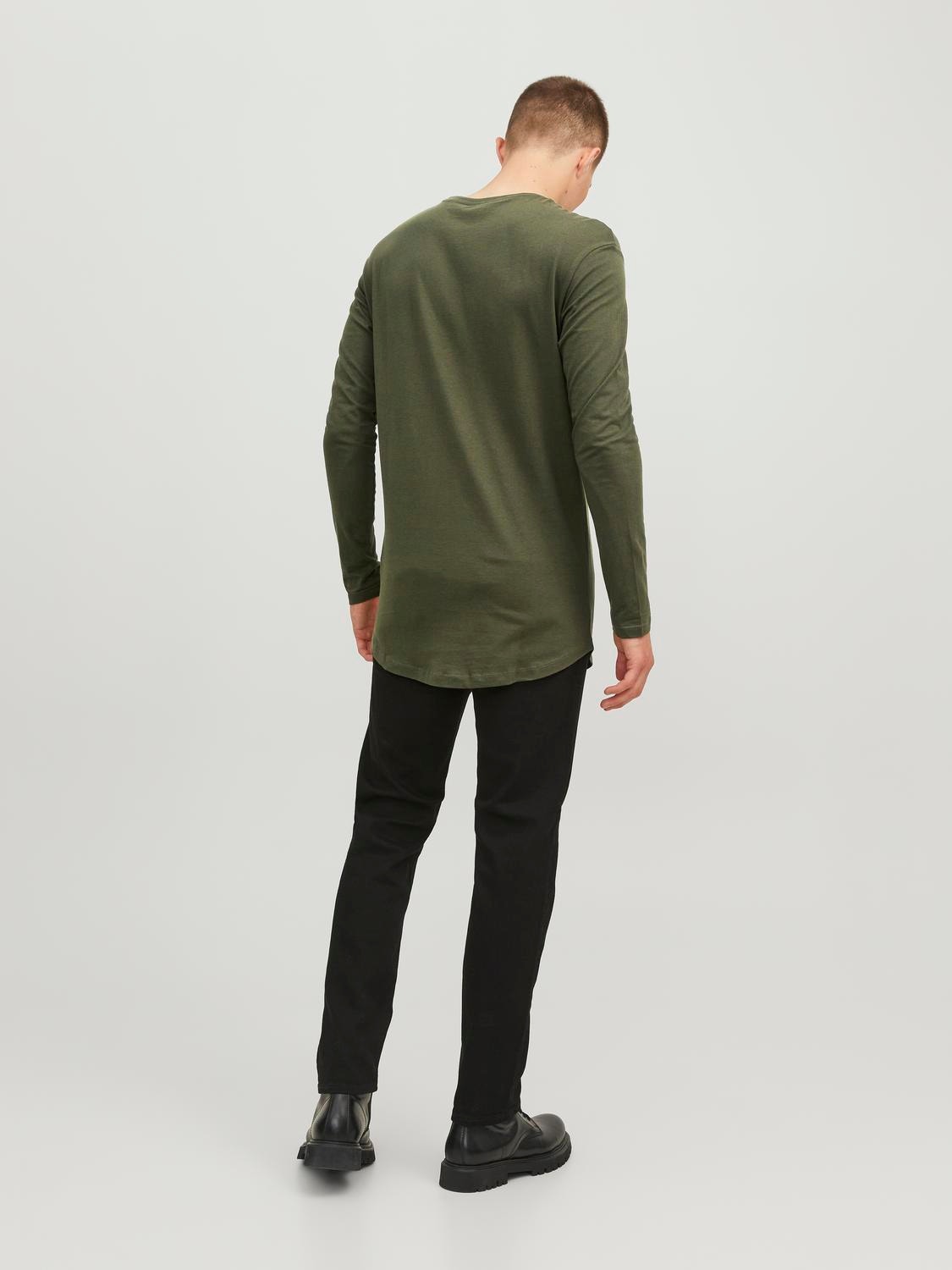 Jack & Jones Enfärgat Rundringning T-shirt -Forest Night - 12190128