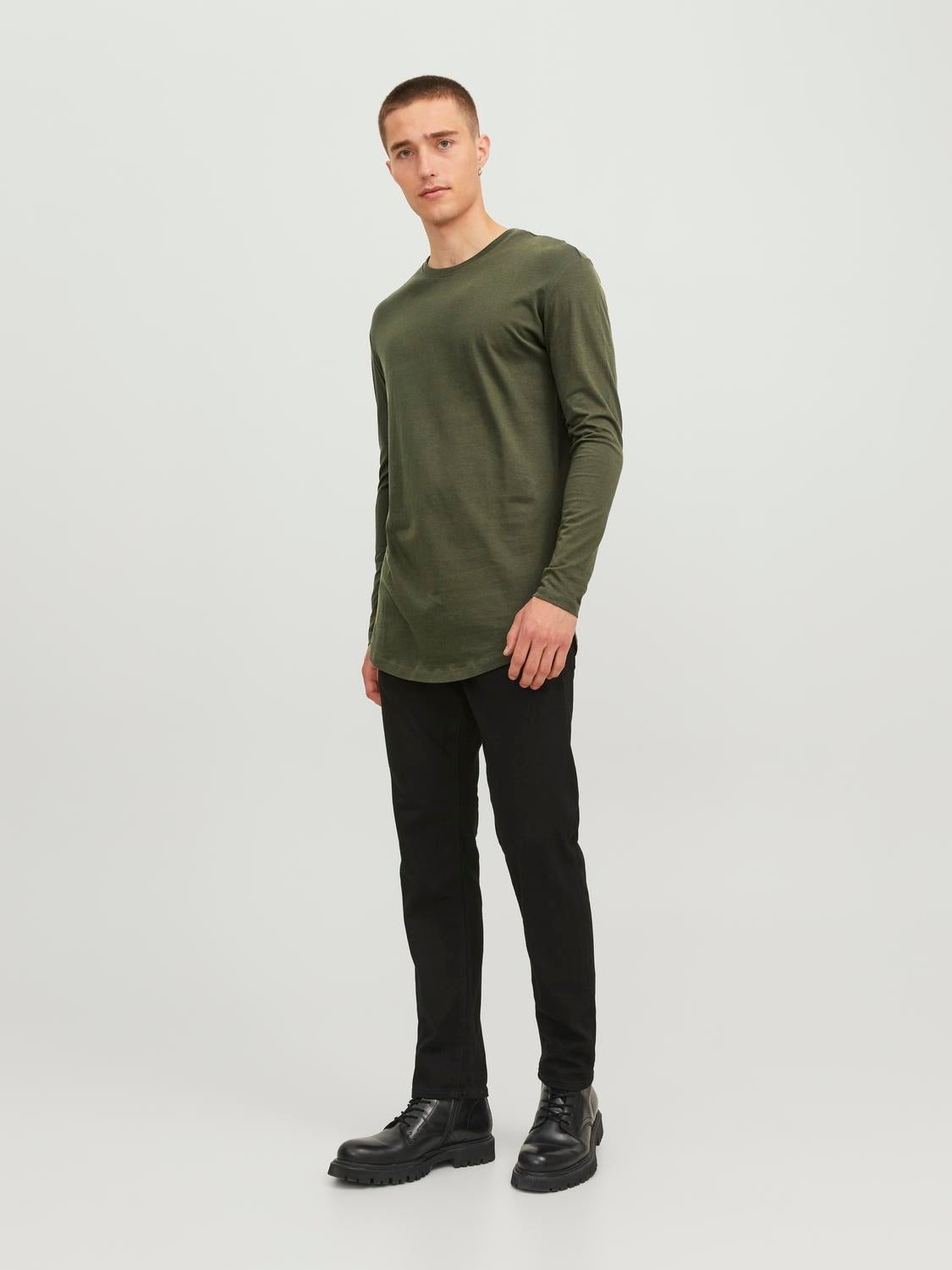 Einfarbig Rundhals T-shirt | Dunkelgrün | Jack & Jones®