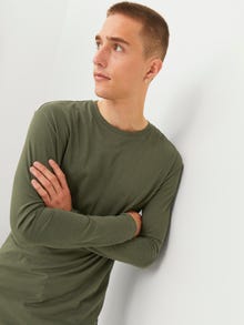 Jack & Jones Vienspalvis marškinėliai ilgomis rankovėmis -Forest Night - 12190128