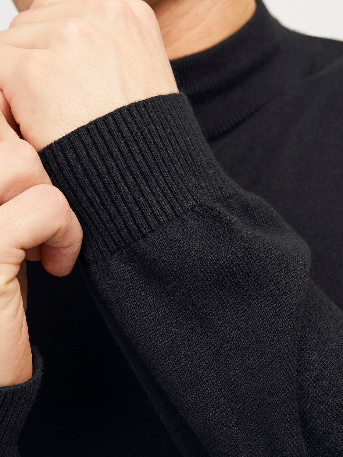 Jack & Jones Plain Knitted pullover -Black - 12190170