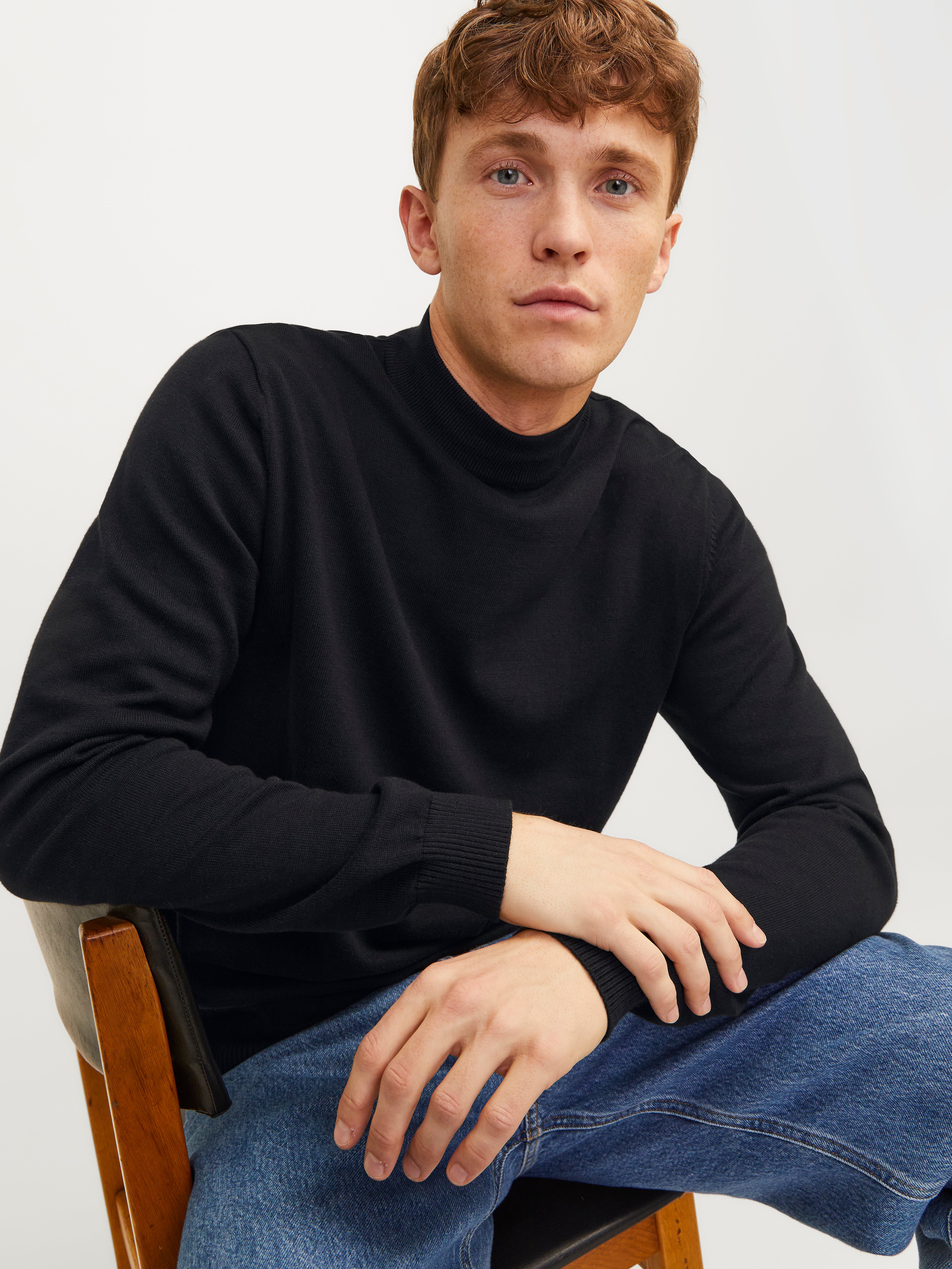 JACK & JONES Maglione Uomo A Collo Alto - Maglia A Maniche Lunghe In Viscosa Morbida Con Zip - Vestibilità Regolare - Composizione Cotone/Nylon/Viscosa