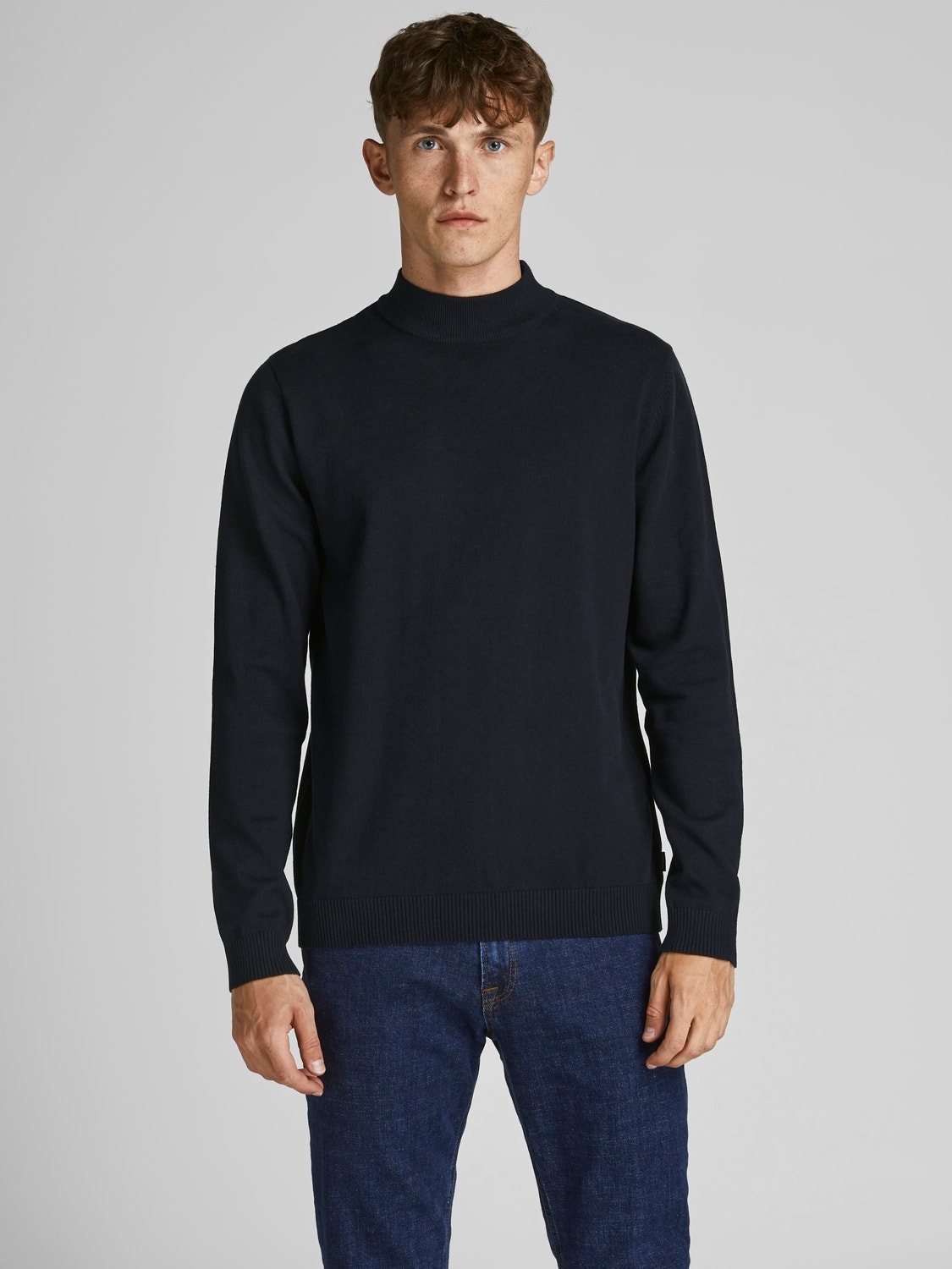 Jack & Jones Plain Crew Neck Jumper -Navy Blazer - 12190170