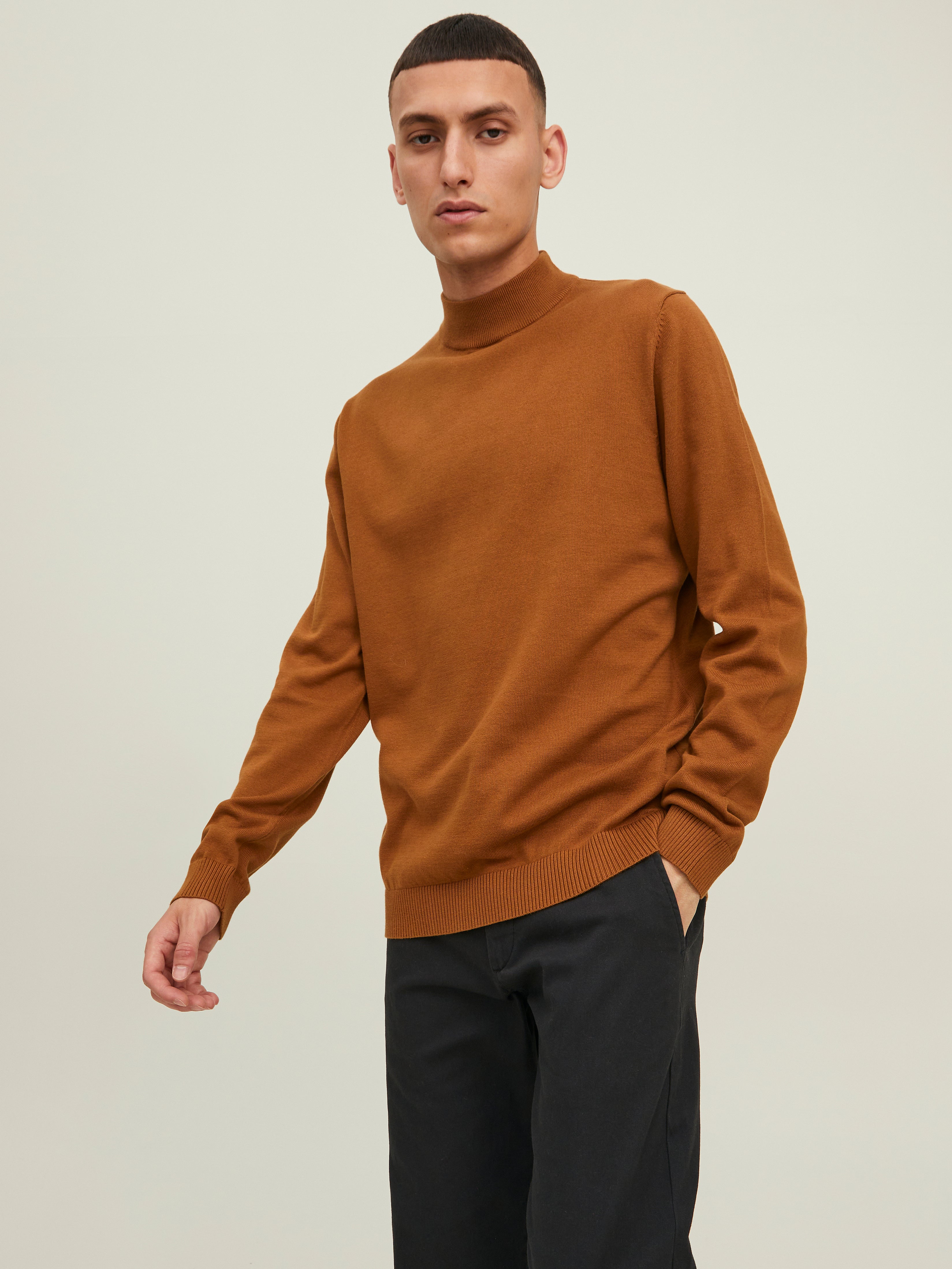 Mock neck Knitted Jumper with 20 