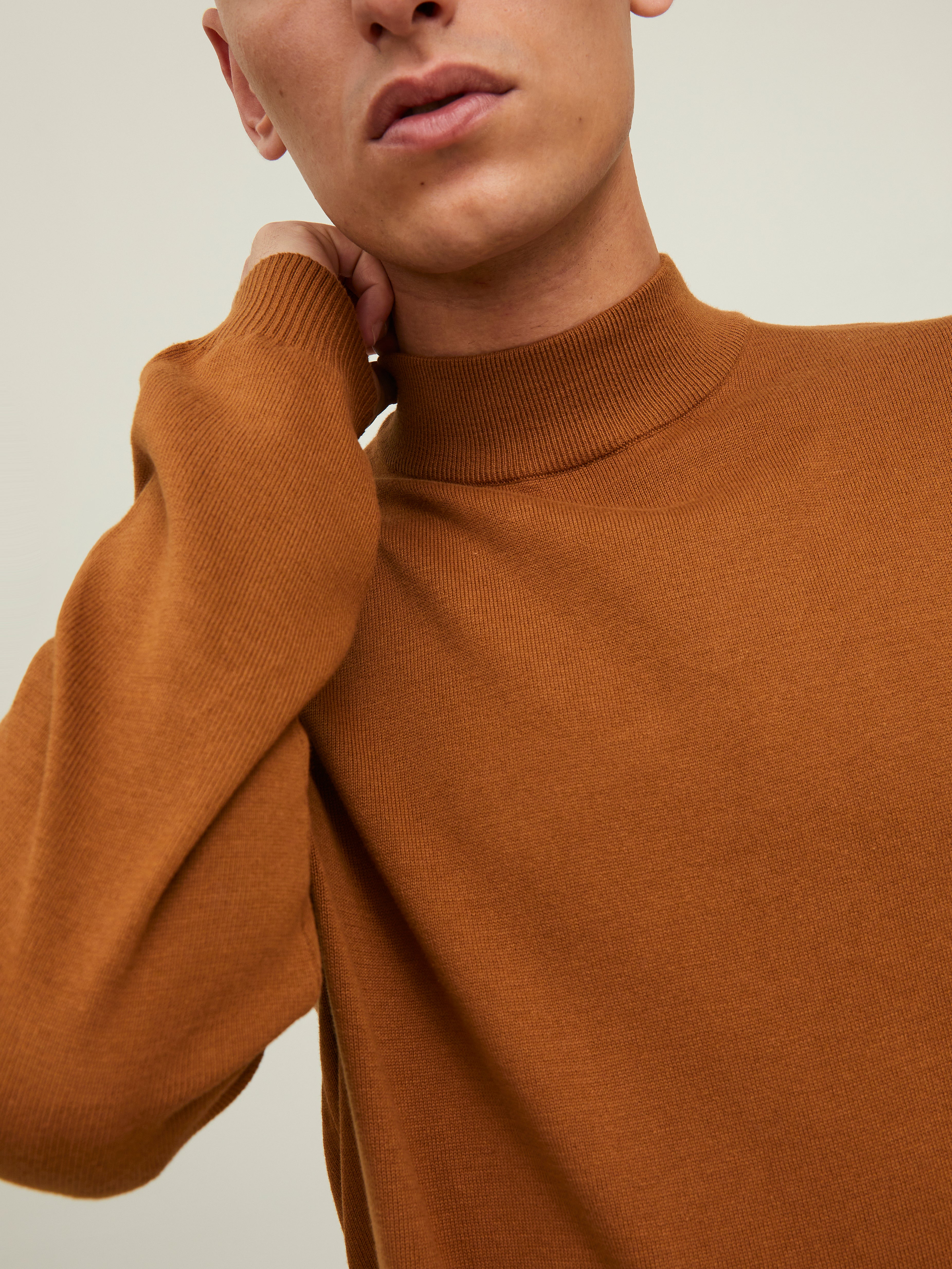 Mock neck Knitted Jumper with 20 