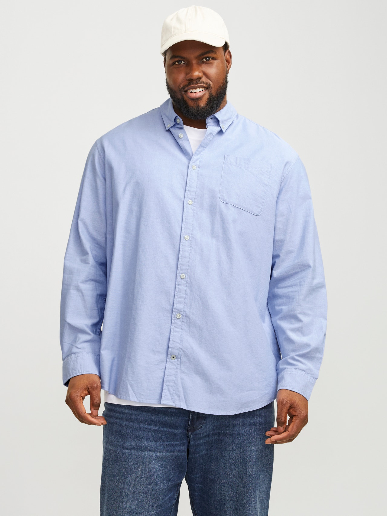 Plus Size Slim Fit Casual shirt, Medium Blue