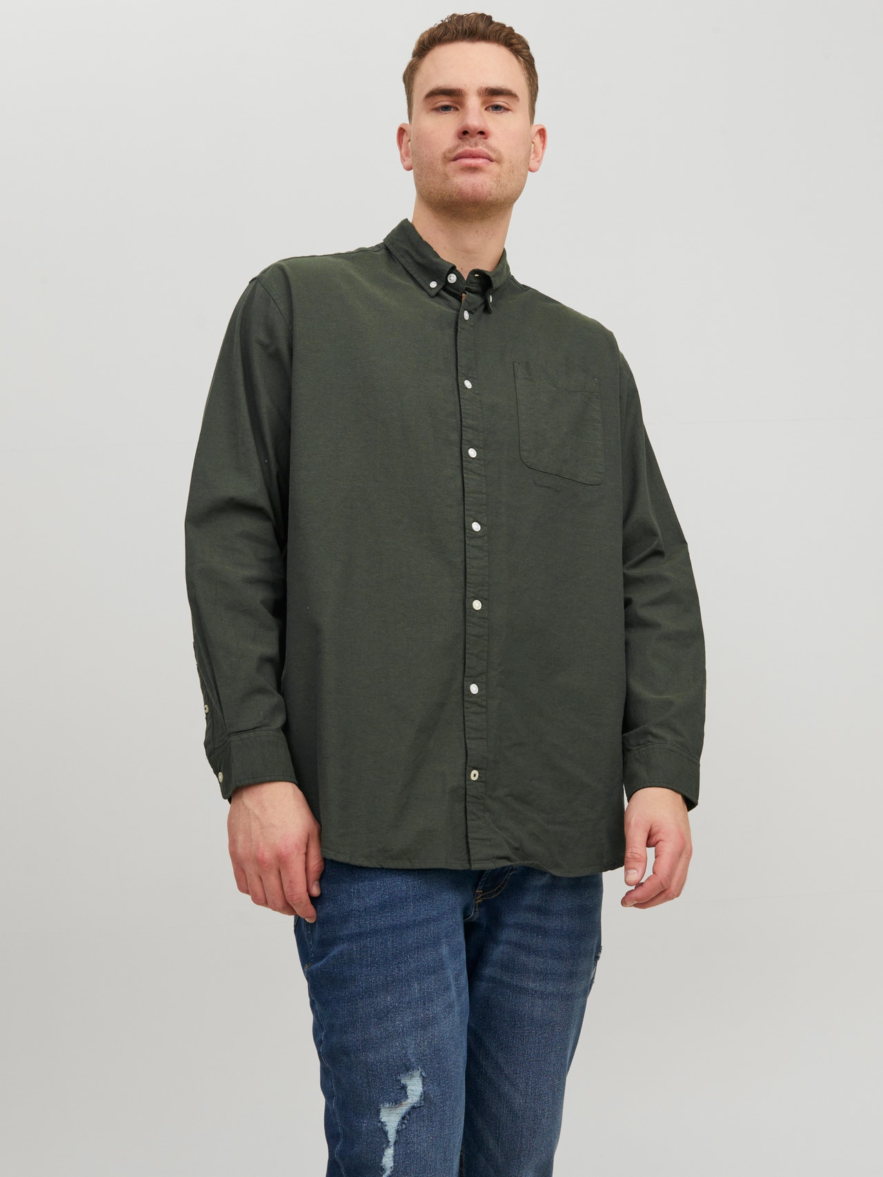 Jack & Jones Plus Size Camisa informal Slim Fit -Forest Night - 12190444