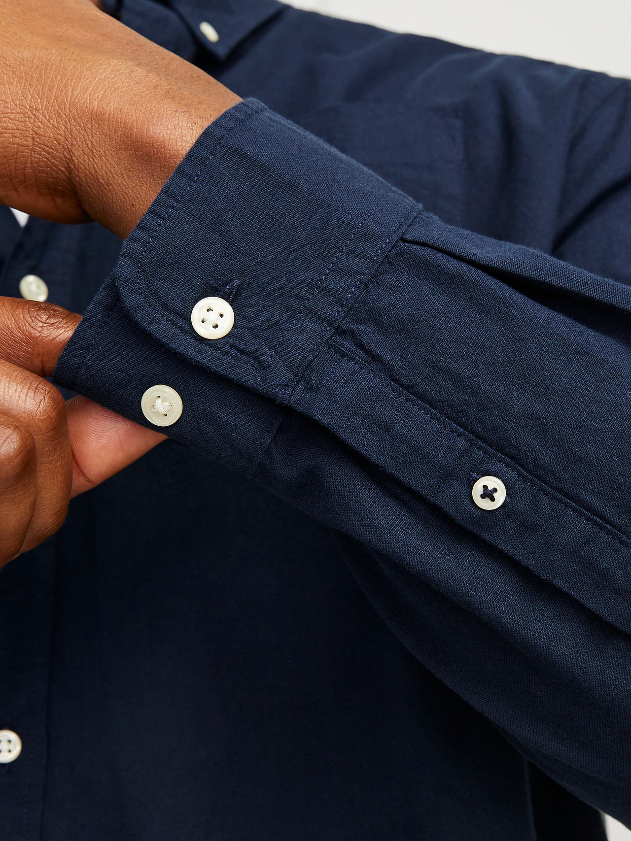 Jack & Jones Plus Size Slim Fit Casual skjorte -Navy Blazer - 12190444