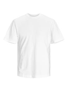 Jack & Jones Ensfarvet Crew neck T-shirt -White - 12190467