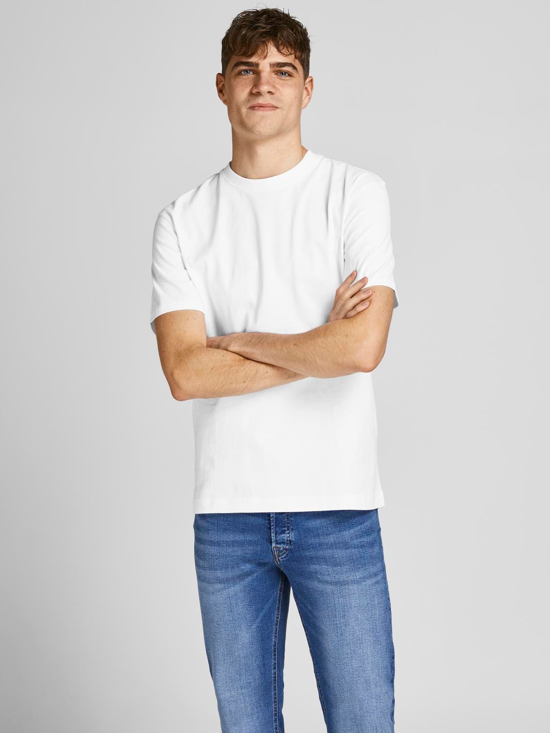 Organic cotton relaxed fit T-shirt | White | Jack & Jones®