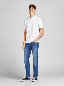 Jack & Jones Enfärgat Rundringning T-shirt -White - 12190467
