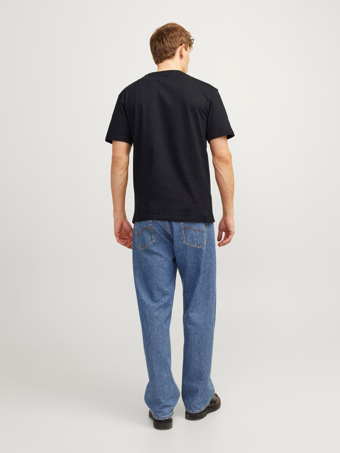 Jack & Jones Enfärgat Rundringning T-shirt -Black - 12190467