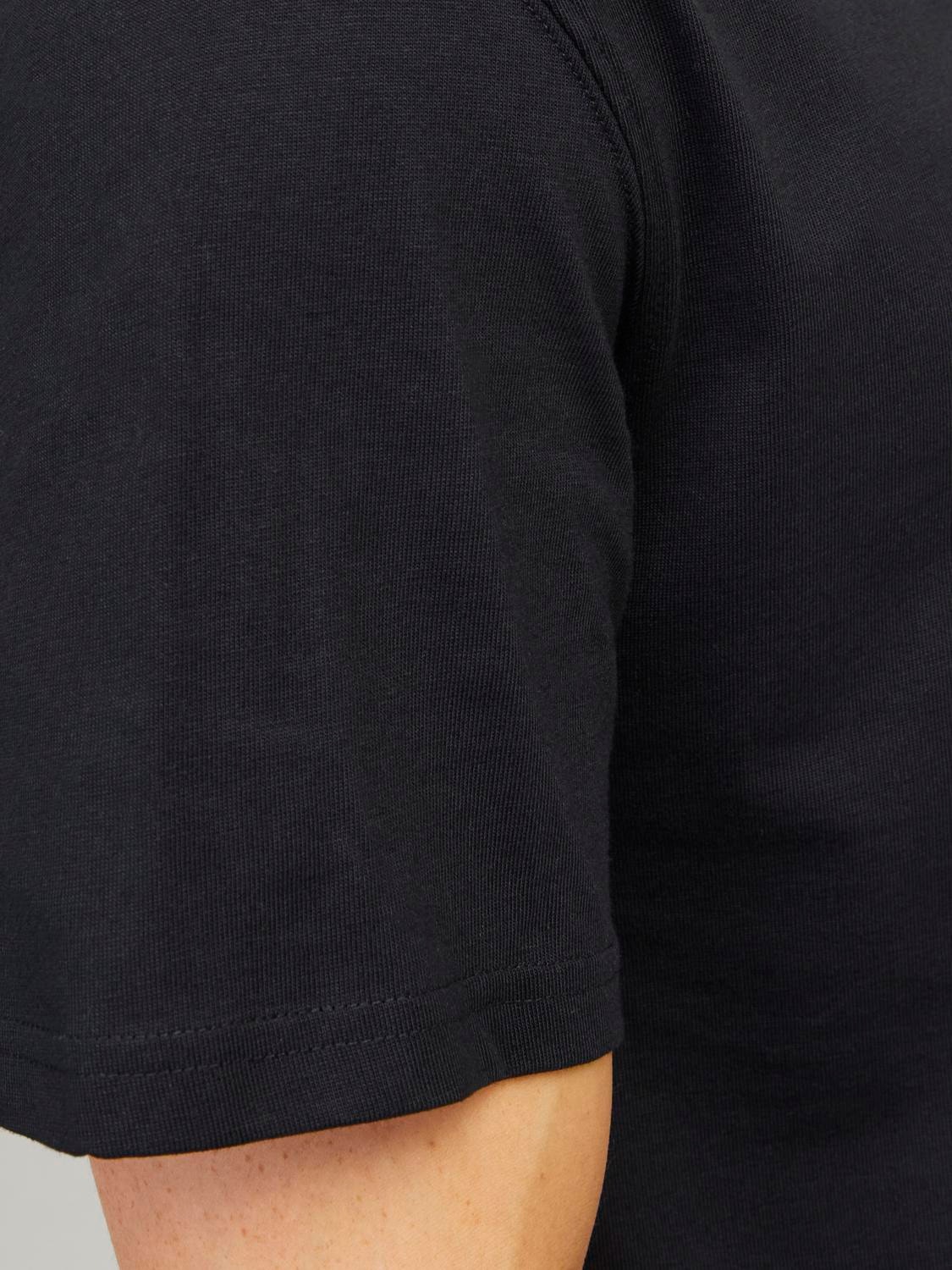 Jack & Jones Enfärgat Rundringning T-shirt -Black - 12190467