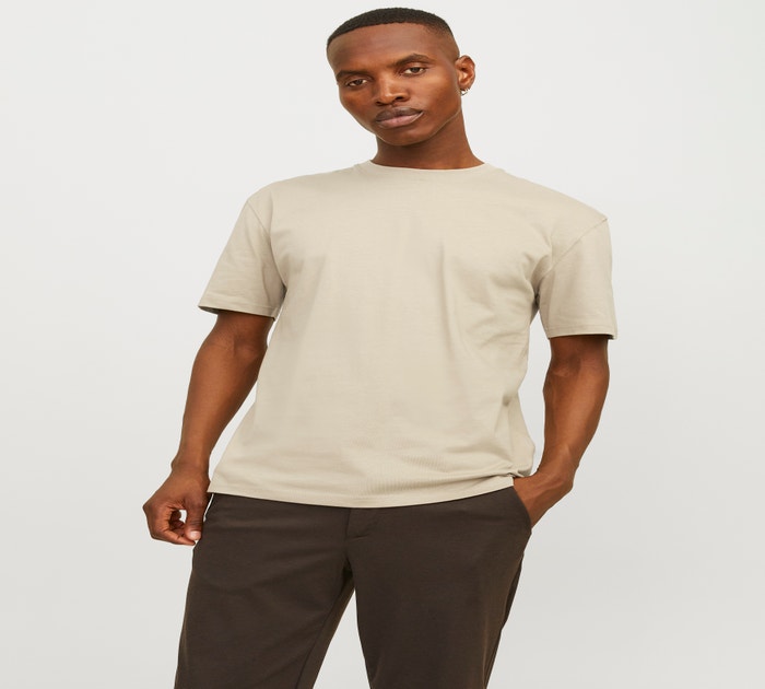 Organic cotton relaxed fit T-shirt | Light Grey | Jack & Jones®