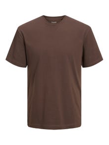 Jack & Jones Einfarbig Rundhals T-shirt -Seal Brown - 12190467