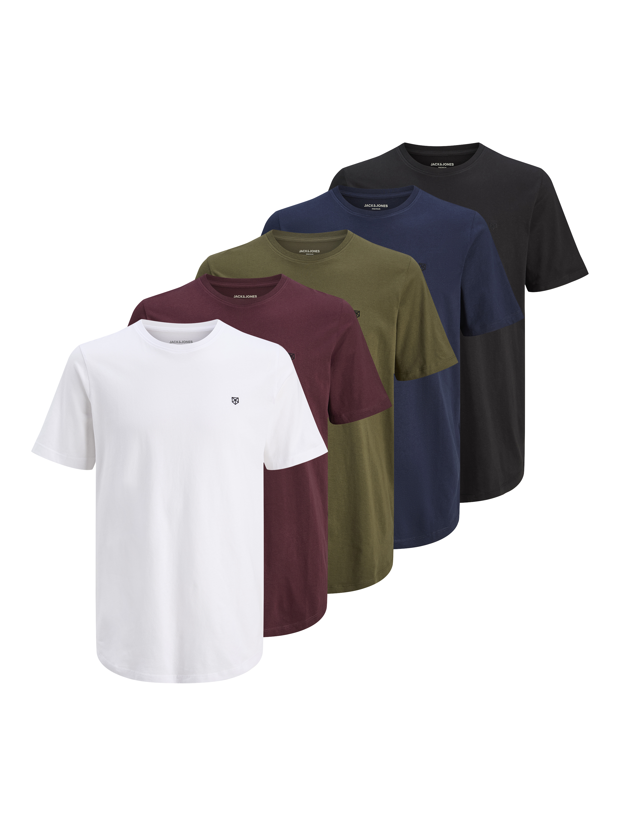 5-pak T-shirt | Ciemny zielony | Jack & Jones®