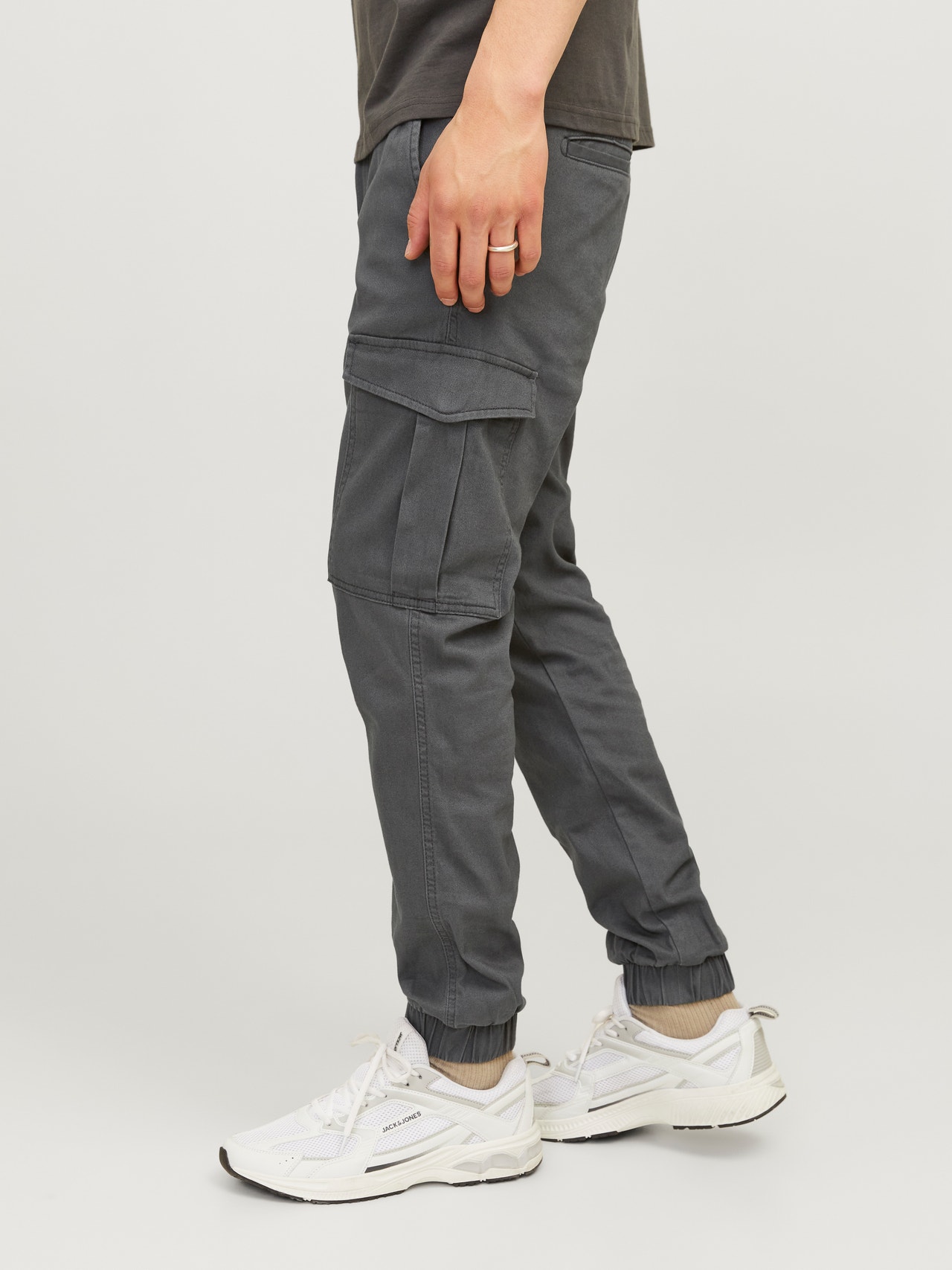 Jack & Jones Slim Fit „Cargo“ stiliaus kelnės -Asphalt - 12190733