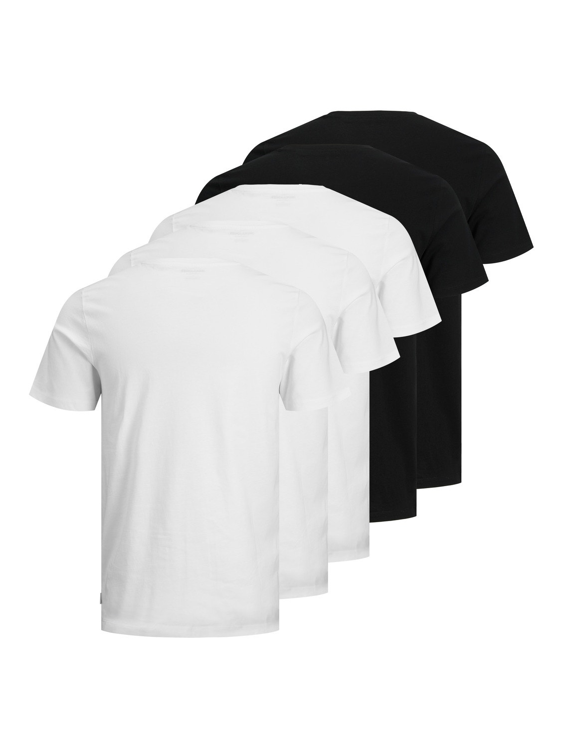 Jack & Jones 5-pack Plain Crew neck T-shirt -Black - 12191190