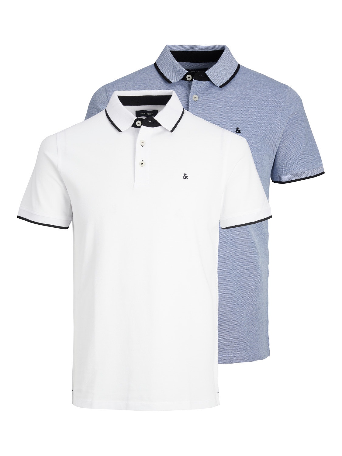 Jack & Jones 2-pak Gładki Polo T-shirt -Bright Cobalt - 12191216
